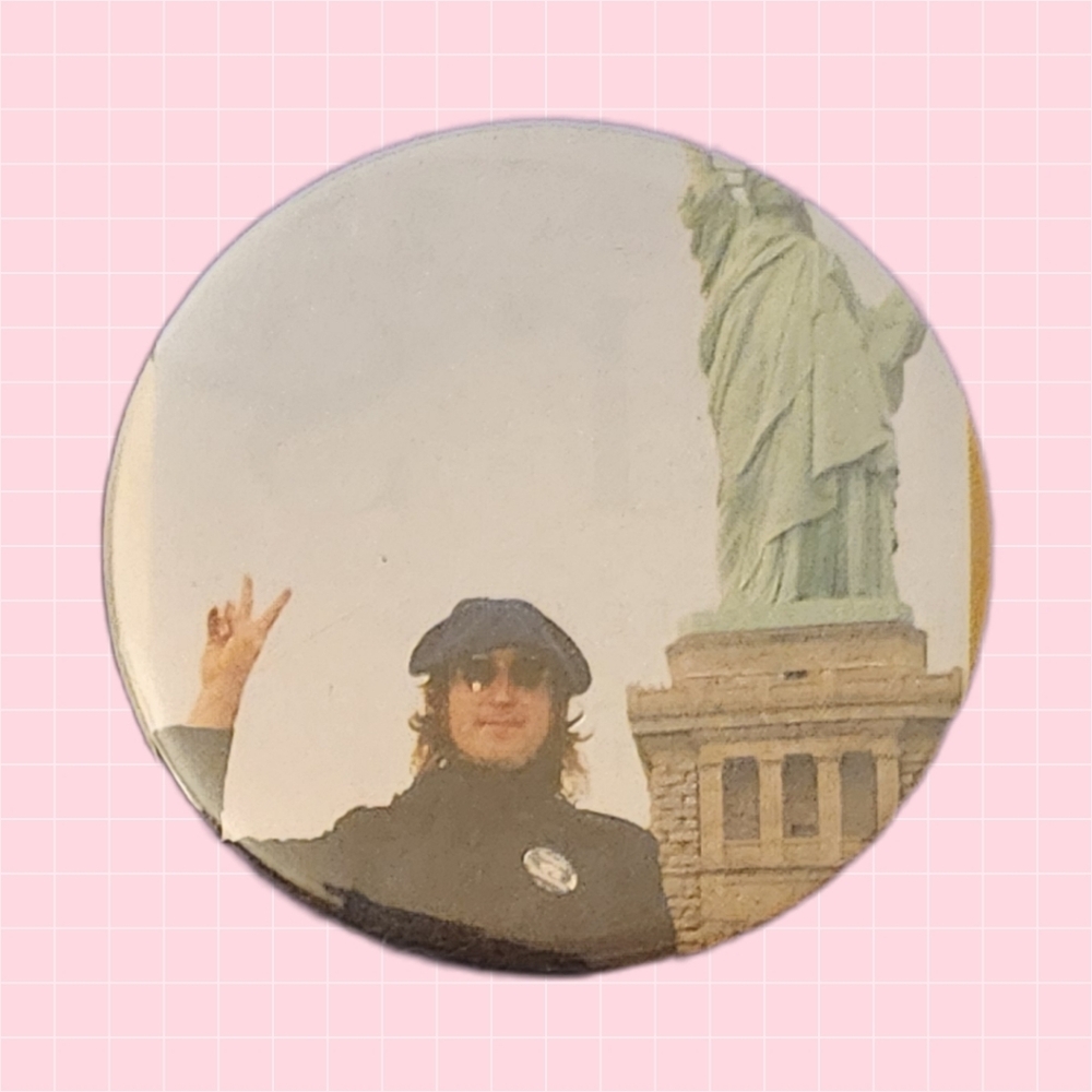 John Lennon and Statue of Liberty 2" Pin